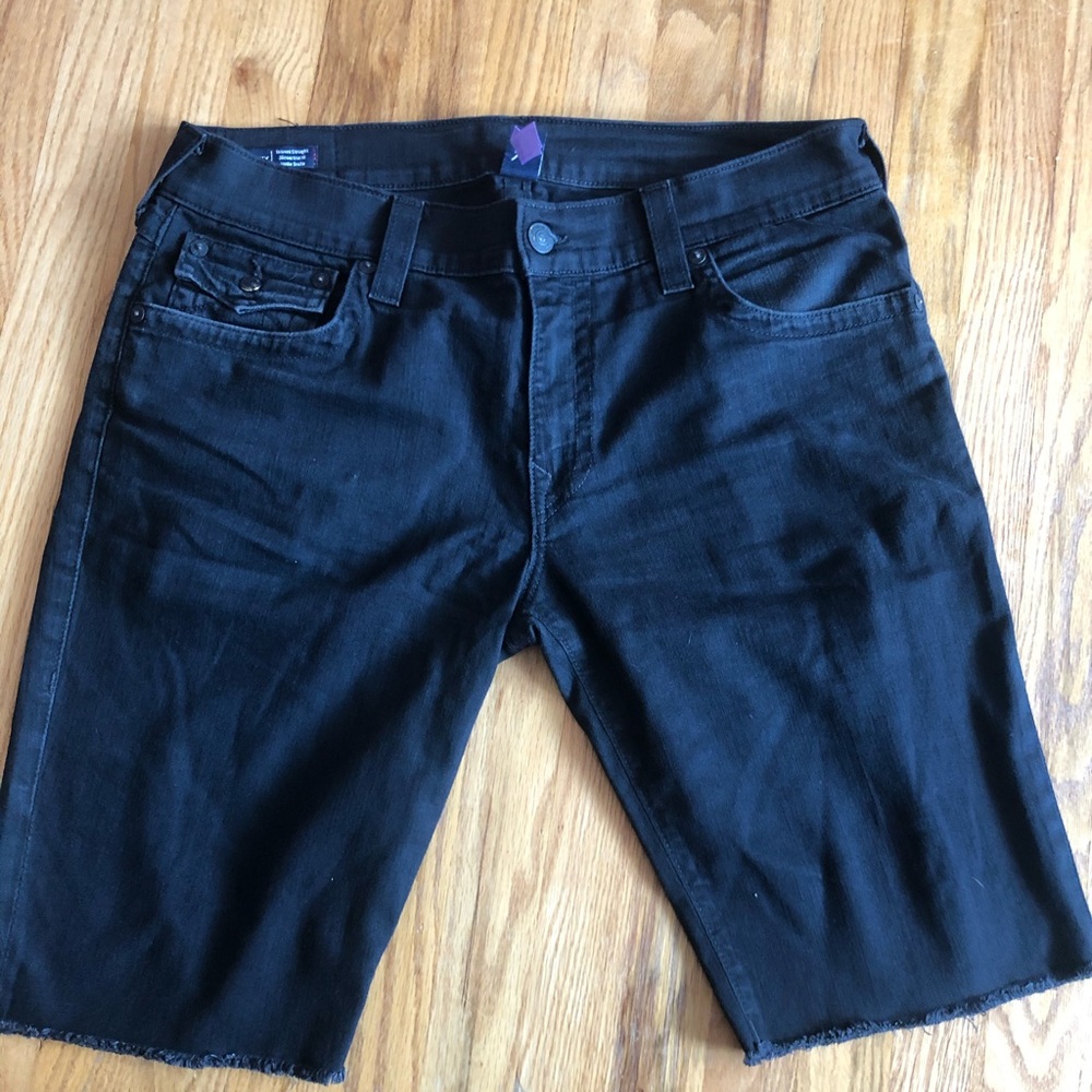 True Religion RICKY Black Jean Shorts